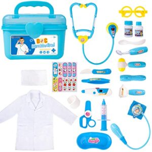 liberry durable doctor kit for kids, 23 pieces pretend play educational doctor toys, medical kit with stethoscope doctor role play costume, doctor playset for toddler boys girls 3 4 5