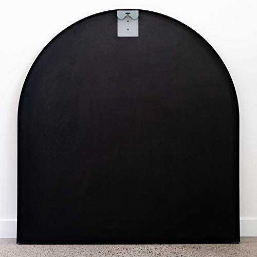 Black Arched Mirror, 33" x 31" in, Black Arch Mirror Decor, Perfect for Entryway Mirror, Mantle Mirror, Dresser Mirror for Bedroom - Large Arched Bathroom Mirror - Mantel, Half Circle Mirror