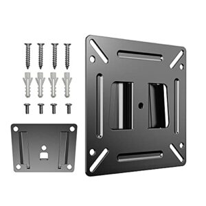 sjbrwn rv tv wall mount fit most 14-24 inch flat screen low profile metal bracket ultra slim monitor mount 17 19 21" fixed small camper monitor wall mount bracket vesa up to 100x100mm max load 33lbs