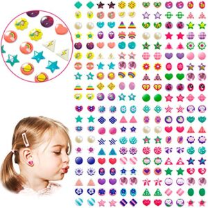 240pcs sticker earrings for little girls - 3d gems girls sticker earrings self-adhesive glitter craft crystal stickers, stick on earrings for toddlers