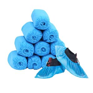hygienic boot & shoe covers -100 pack（50 pairs） extra thick disposable shoe & boot covers durable & water resistant- anti- slip,one size fits most,blue