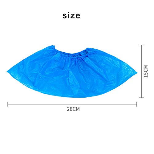 Hygienic Boot & Shoe Covers -100 Pack（50 Pairs） Extra Thick Disposable Shoe & Boot Covers Durable & Water Resistant- Anti- Slip,One Size Fits Most,Blue