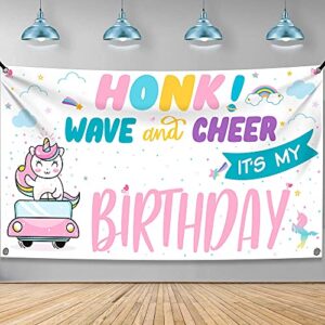 unicorn honk its my birthday yard sign - big 72x40 inch honk wave and cheer birthday banner | unicorn birthday banner quarantine drive by birthday decorations | unicorn birthday decorations for girls