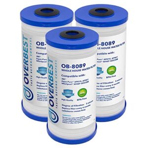 overbest ap810 whole house water filter, replacement for 3m aqua-pure ap810, ap801, ap801-c, ap801t, ap801b and ap811 water filtration systems, whirlpool whkf-gd25bb (3 pack)