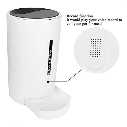 ZZK Pet Feeder 4.6L White Intelligent Automatic Pet Feeder for Cats and Dogs Timing and Quantitative Voice Calling Food Dispenser to Feed