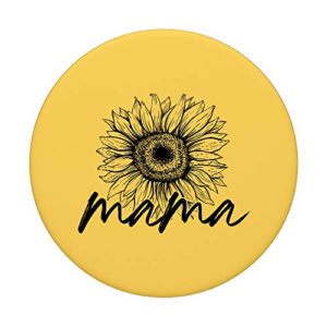 Mama Sunflower Saying Cute Trendy Mom PopSockets Grip and Stand for Phones and Tablets