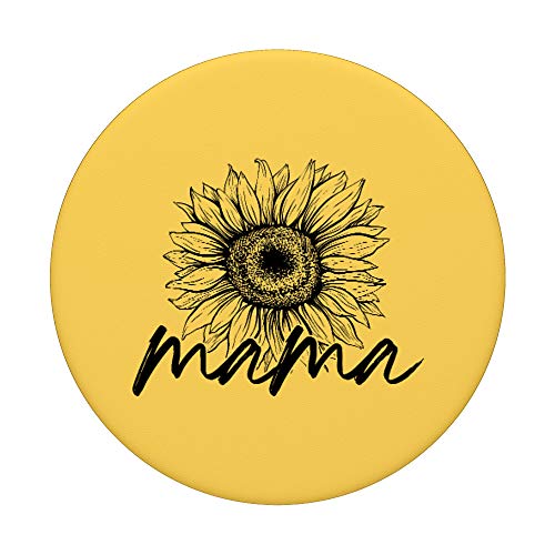 Mama Sunflower Saying Cute Trendy Mom PopSockets Grip and Stand for Phones and Tablets