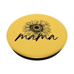 Mama Sunflower Saying Cute Trendy Mom PopSockets Grip and Stand for Phones and Tablets