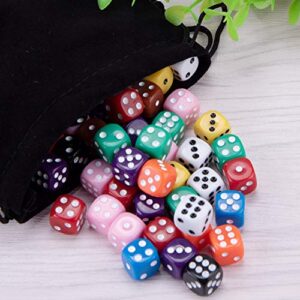 AUSTOR 100 Pieces Dices 12mm Game Dice Set 6 Sided Round Corner Dices for Tenzi, Farkle, Yahtzee, Bunco or Teaching Math