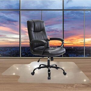 office chair mat for hardwood floor, home office tile floor protector rolling computer desk chair mat transparent clear plastic( 36" x 48'' with lip), easy glide for chairs flat without curling
