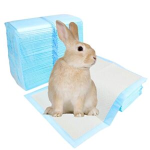 kathson 100 pcs rabbits disposable diaper cage liners super absorbent healthy cleaning pad for hedgehogs, hamsters, chinchillas, rabbits, cats, reptiles and other small animals