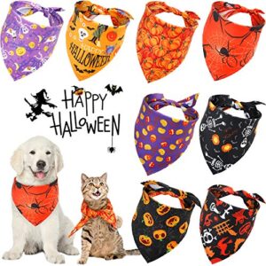 8 pieces halloween pet bandana dog kerchief scarf dog triangle bibs washable cat scarf accessories for halloween holiday christmas festival theme party cat dog