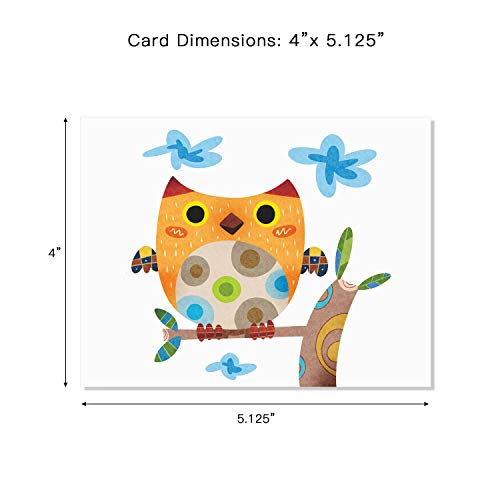 Box of 30 Blank Watercolor Note Cards with Envelopes - All Occasion Blank Greeting Cards (4 x 5.12 Inch) - Cute Animal Thank You Notecard (10 Designs, 3 Each) (Colorful animals)