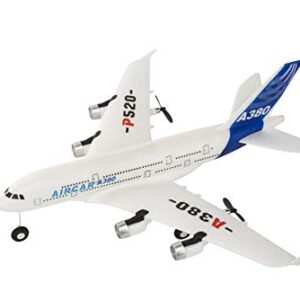 New A380 Airplane 2.4G 2Ch Fixed Wing Outdoor P520-A380 RC Plane Toys Two Batteries (Blue)