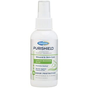 Farnam Purishield Horse Wound Care Liquid Bandage Plus, Sprayable, Promotes Healing for Horses, Dogs, Cats, Livestock, 4 Oz.