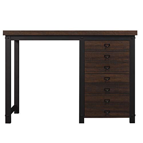 Twin Star Home 52" Uptown Loft Command Central Desk with Drawer - Saw Cut Espresso, OD6490-52-PD01