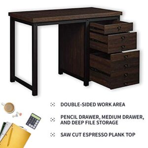 Twin Star Home 52" Uptown Loft Command Central Desk with Drawer - Saw Cut Espresso, OD6490-52-PD01