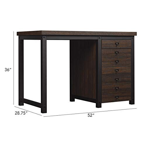 Twin Star Home 52" Uptown Loft Command Central Desk with Drawer - Saw Cut Espresso, OD6490-52-PD01