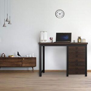 Twin Star Home 52" Uptown Loft Command Central Desk with Drawer - Saw Cut Espresso, OD6490-52-PD01