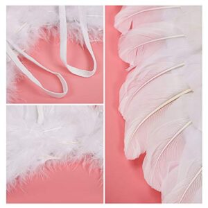 HANDIC Angel Wings and Halo White Angel Costume for Kids Adult Halloween