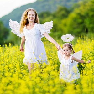 HANDIC Angel Wings and Halo White Angel Costume for Kids Adult Halloween