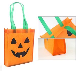 10 packs halloween jack o lantern pumpkin bags trick or treat tote bags non-woven bags candy party gift handles bags bag 9.8 x11.8 inch