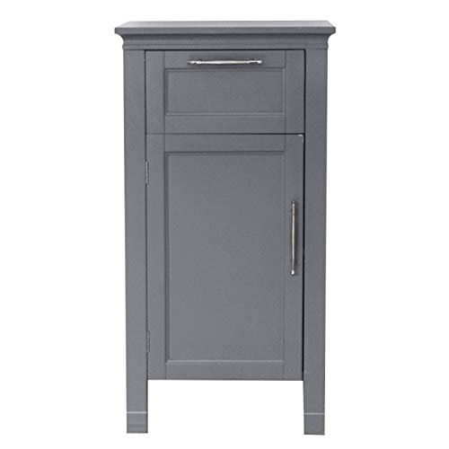 Nightstand & Side Cabinet for Storage Bedside Table with One Drawer & One Cabinet Gray MITPATY