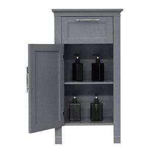 Nightstand & Side Cabinet for Storage Bedside Table with One Drawer & One Cabinet Gray MITPATY