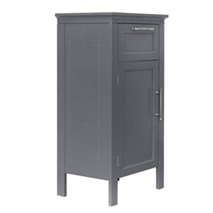 Nightstand & Side Cabinet for Storage Bedside Table with One Drawer & One Cabinet Gray MITPATY