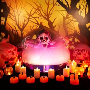 IMAGE Flickering Pumpkin Tea Lights 12 Pack Flickering LED Pumpkin Lights with Battery Operated Flameless Pumpkin Tealight Candles for Halloween, Christmas, Thanksgiving and Theme Parties