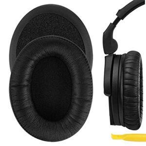 geekria quickfit protein leather replacement ear pads for sennheiser hd280 hd280-pro hd281 hmd280 hmd281 headphones earpads, headset ear cushion repair parts (black)