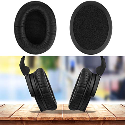 Geekria QuickFit Protein Leather Replacement Ear Pads for Sennheiser HD280 HD280-Pro HD281 HMD280 HMD281 Headphones Earpads, Headset Ear Cushion Repair Parts (Black)