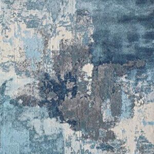 LUXE WEAVERS Rug Nuvola 8722 Blue Distressed Abstract Area Rug 2x3