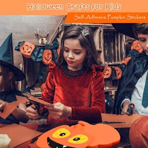 IFLYOOY 16 PCS Halloween Crafts for Kids Home Decorations Craft Kit DIY with Self-Adhesive Pumpkin Stickers Halloween Activities for Kids