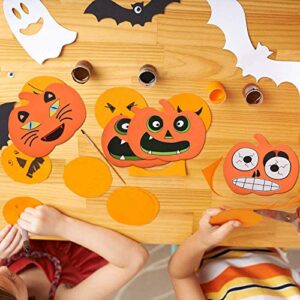 IFLYOOY 16 PCS Halloween Crafts for Kids Home Decorations Craft Kit DIY with Self-Adhesive Pumpkin Stickers Halloween Activities for Kids