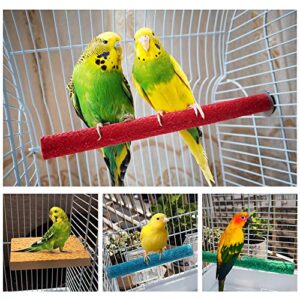 GAGILAND Parrot Bird Perch Stand Natural Wood Platform Bird Nail Trimmer Perch Paw Grinding Stick for Parakeet Cockatiels Lovebirds Bird Cage Accessories Random Color