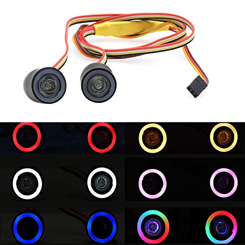 GLOBACT OGRC RC LED Light Kit Headlights Angel Eyes with 12 Modes for Traxxas TRX-4 Axial SCX10 RC4WD 1/10 RC Rock Crawler Car Accessories