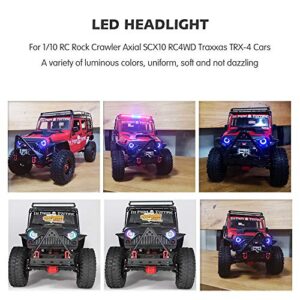 GLOBACT OGRC RC LED Light Kit Headlights Angel Eyes with 12 Modes for Traxxas TRX-4 Axial SCX10 RC4WD 1/10 RC Rock Crawler Car Accessories