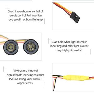 GLOBACT OGRC RC LED Light Kit Headlights Angel Eyes with 12 Modes for Traxxas TRX-4 Axial SCX10 RC4WD 1/10 RC Rock Crawler Car Accessories