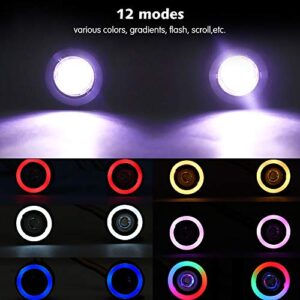 GLOBACT OGRC RC LED Light Kit Headlights Angel Eyes with 12 Modes for Traxxas TRX-4 Axial SCX10 RC4WD 1/10 RC Rock Crawler Car Accessories