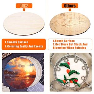 Round Wood Discs for Crafts, Audab 5 Pack 14 Inch Wood Circles Unfinished Wood Rounds Wood Plaque for Crafts, Door Hanger, Door Design, Wood Burning