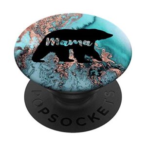teal rose mama bear watercolor popsockets swappable popgrip