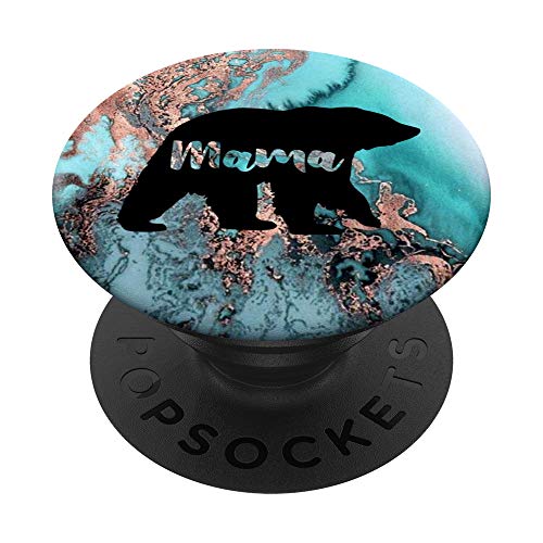 Teal Rose Mama Bear Watercolor PopSockets Swappable PopGrip