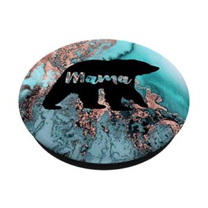 Teal Rose Mama Bear Watercolor PopSockets Swappable PopGrip
