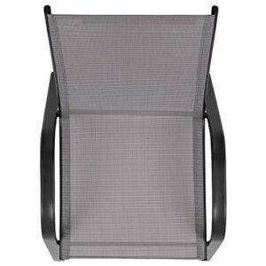 Flash Furniture 5 Pack Brazos Series Gray Outdoor Stack Chair with Flex Comfort Material and Metal Frame