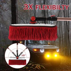 Car Duster Exterior Scratch Free Extendable Handle,Wax Cotton Hair Car Brush Kit for Car,Truck,SUV,RV and Motorcycle,Duster for car Cleaning，No Lint（CA Designer License Plate）