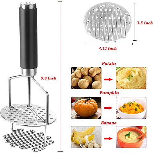 Potato Masher Stainless Steel, Potato Ricer, Potato Masher Hand, Masher Kitchen Tool, Ricer for Mashed Motatoes, Dual-Press Design