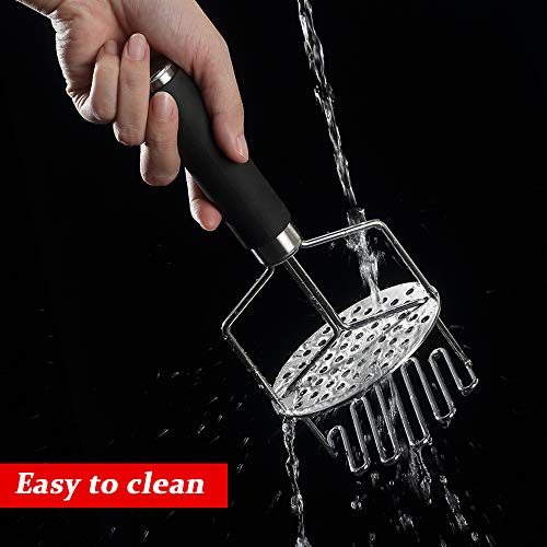 Potato Masher Stainless Steel, Potato Ricer, Potato Masher Hand, Masher Kitchen Tool, Ricer for Mashed Motatoes, Dual-Press Design