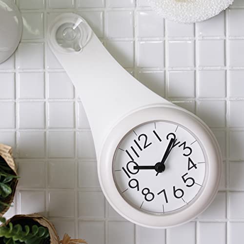 Biramba miniata Wall Clock Kitchen Clock Household Bathroom Waterproof Small Digital Wall Clock Silent Home Decor Shower Clock with Sucker (White)