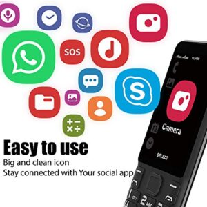 TIANHOO Cell Phone for Seniors 4G/LTE Unlocked, Senior Cell Phone Unlocked, Dual Card Dual Standby, SOS Button, 4G Senior Phone Unlocked with Charging Dock Speaker (Black)